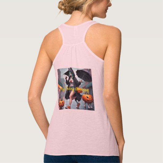 Dames Bella+canvas wijdvallende racerback tanktop (Achterkant)