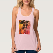 Dames Bella+canvas wijdvallende racerback tanktop (Voorkant)
