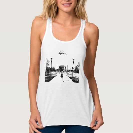 Dames Bella+canvas wijdvallende racerback tanktop (Voorkant)