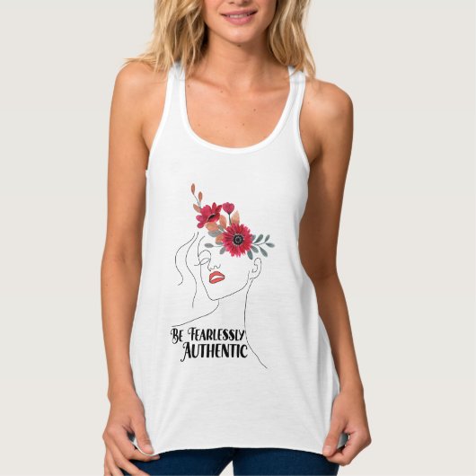 Dames Bella+canvas wijdvallende racerback tanktop (Voorkant)