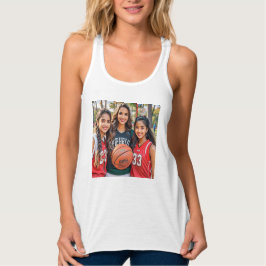 Dames Bella+canvas wijdvallende racerback tanktop