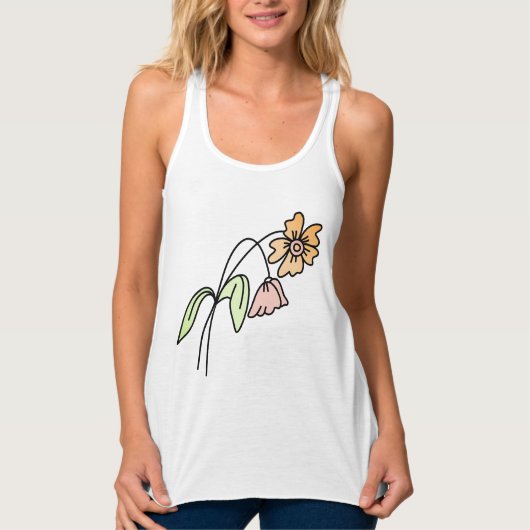 Dames Bella+canvas wijdvallende racerback tanktop (Voorkant)