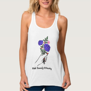 Dames Bella+canvas wijdvallende racerback tanktop