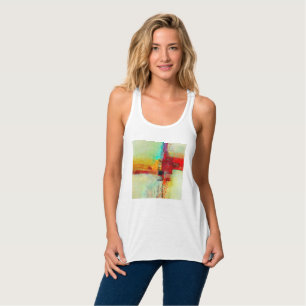 Dames Bella+canvas wijdvallende racerback tanktop
