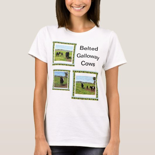Dames Belted Galloway Koeien T-shirt, T-shirt (Voorkant)