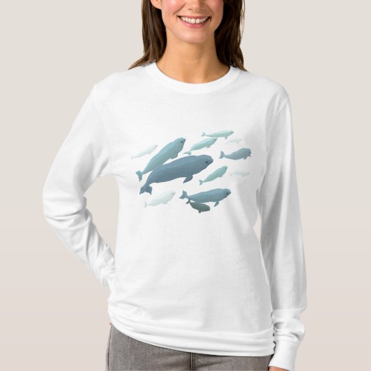 Dames Beluga Whale Hoodie T-shirt met capuchon (Voorkant)