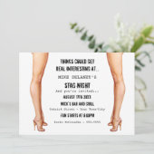 Dames Benen Stag Nacht Uitnodigingen (Staand voorkant)