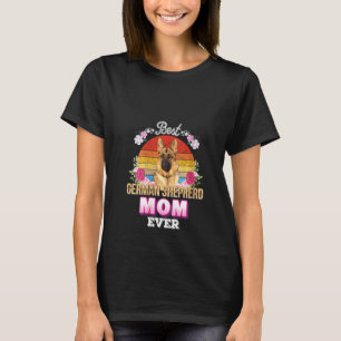 Dames Beste Hond Moeder Ooit Duitse Herder Bloemst T-shirt