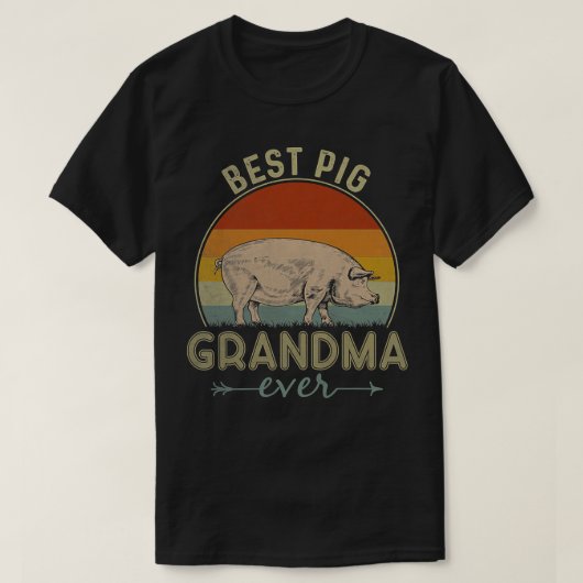 Dames Beste Varken Oma Ooit Retro Design Grappig M T-shirt (Design voorkant)