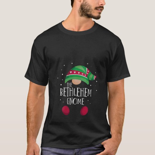 Dames Bethlehem Kabouter Familie Matching Kerst P T-shirt (Voorkant)