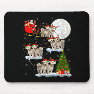 Dames Bichon Frise Hond Kerstman slee vliegend gra Muismat