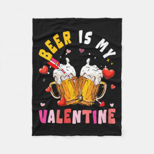 Dames Bier Is Mijn Valentijn Harten Overeenkomende Fleece Deken