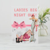 Dames Big Night Out (Vintage stijl kaart) Kaart (Staand voorkant)