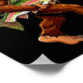 Dames Bigfoot Sasquatch Regenboog Forel Vis Poster (Hoek)