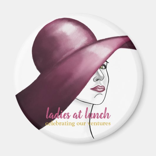 Dames bij de lunch - Elegante Keepsake-magneet! Magneet (Voorkant)