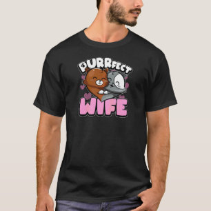 Dames bijpassende koppel kat woordspeling perfecte t-shirt