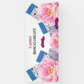 Dames bingo Night Colorful Blue Pink Flowers Spandoek (Verticaal)
