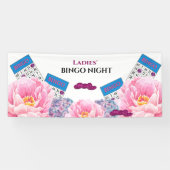 Dames bingo Night Colorful Blue Pink Flowers Spandoek (Horizontaal)
