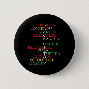 Dames Black History Month kleding Krachtige leider Ronde Button 5,7 Cm