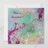 DAMES BLAUW MASKER Maskerade Feest Bloemige Glitte Kaart (Achterkant)