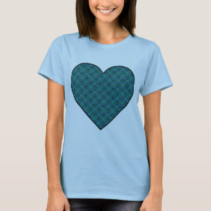 Dames Blauw Pastel Hart T-shirt