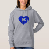 Dames Blauw & Wit K-Hart Hoodie (Voorkant)