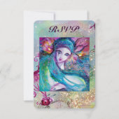 DAMES BLAUWE MASKER Venetiaans Huwelijks Maskerade Kaart (Voorkant)