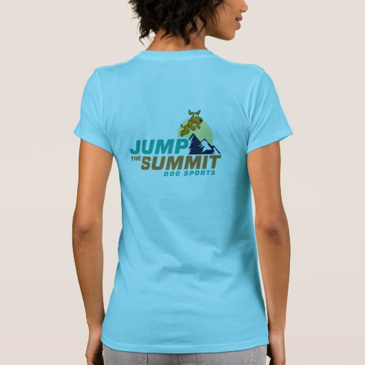 Dames Blauwgroen Jump the Summit T-Shirt (Achterkant)