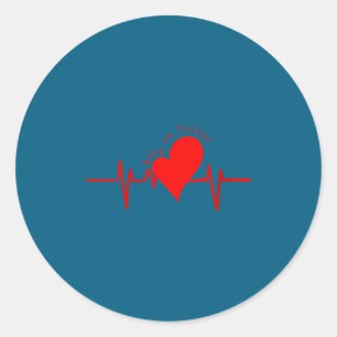 Dames blijven doortikken! Ekg Hartslag Koe Kleppen Ronde Sticker