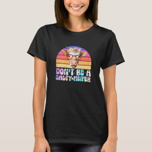 Dames Bloemen Niet Zout Koe Tie Dye Koeien T-shirt