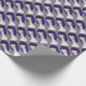 Dames Blue Wig Cadeaupapier (Hoek)