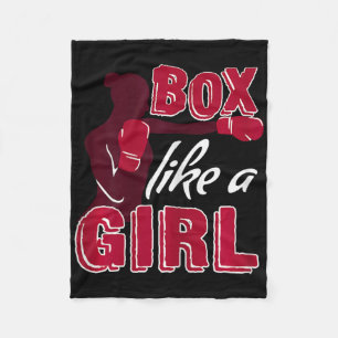 Dames boksen als een meisje Funny boksen cadeau vo Fleece Deken