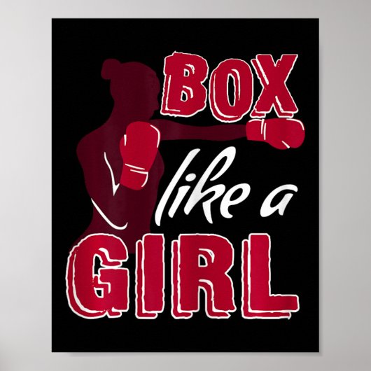 Dames boksen als een meisje Funny boksgeschenk voo Poster (Voorkant)
