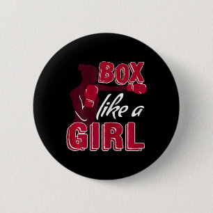 Dames Boksen Als Een Meisje Grappig Boksen Cadeau Ronde Button 5,7 Cm