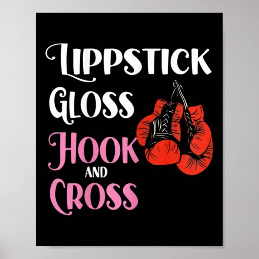 Dames Boksen Mma Kickboksen Lipstick Gloss Hock A Poster (Voorkant)