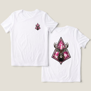 Dames Boogjacht Herten – Roze Camo Breedblad Tri-Blend Shirt