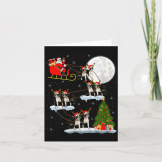 Dames Boston Terrier Hond Kerstman slee van vliege Kaart