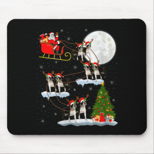 Dames Boston Terrier Hond Kerstman slee van vliege Muismat