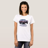 Dames bovenaan met "HOOKED!" design T-shirt (Voorkant volledig)