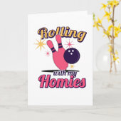 Dames Bowling Bowling Pins Bowler Bowling Club Kaart (Gele Bloem)