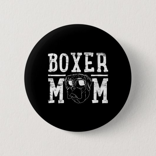 Dames Boxer Hond Moeder Mama Cadeau Ronde Button 5,7 Cm (Voorkant)
