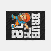 Dames Bruh Ik ben 12 Grappige Dab Se Voetbal Cadea Fleece Deken (Voorkant (Horizontaal))