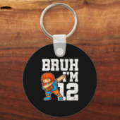 Dames Bruh Ik ben 12 Grappige Dab Se Voetbal Cadea Sleutelhanger (Voorkant)