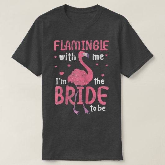 Dames Bruid Flamingo Bruids Bruidsmeisjes Feest We T-shirt (Design voorkant)