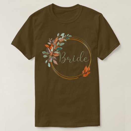 Dames Bruid Hen Party Herfst Bladeren Bruid T-shirt (Design voorkant)