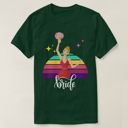 Dames Bruid Huwelijk Net Getrouwd Dames Bruiloft T-shirt (Design voorkant)