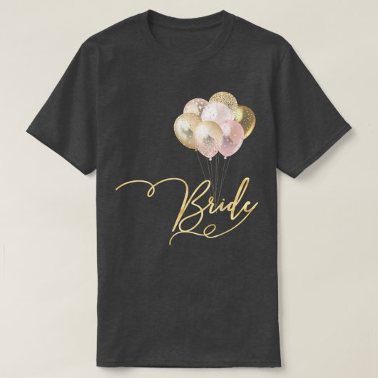 Dames bruid team bruidsballonnen t-shirt (Design voorkant)