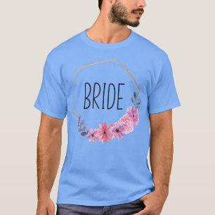 Dames Bruid vrijgezellenfeest Bruid Paarse Bloemen T-shirt