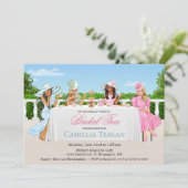 Dames Bruids Tea Party uitnodiging (Staand voorkant)