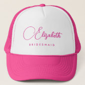 Dames Bruidsmeisje Bachelorette Feest Naam Hot Pin Trucker Pet (Voorkant)